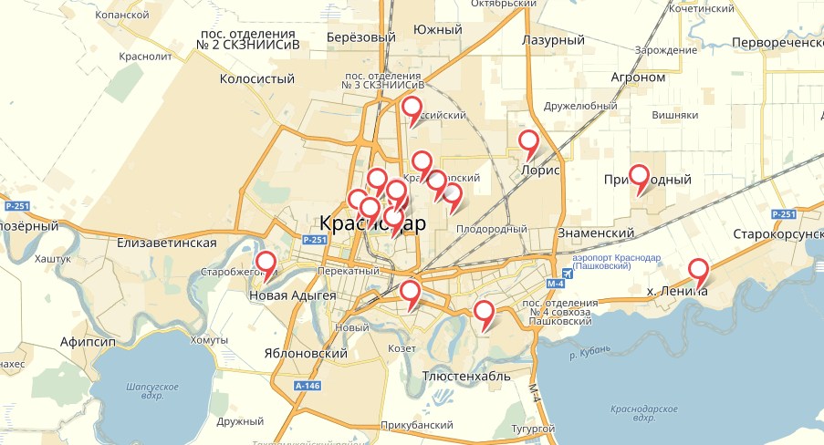 Карта краснодар тэц гидрострой показать